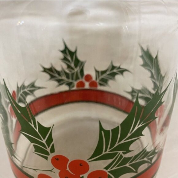 Holiday Glass Carafe With Holly Berry Design - Picture 4 of 4